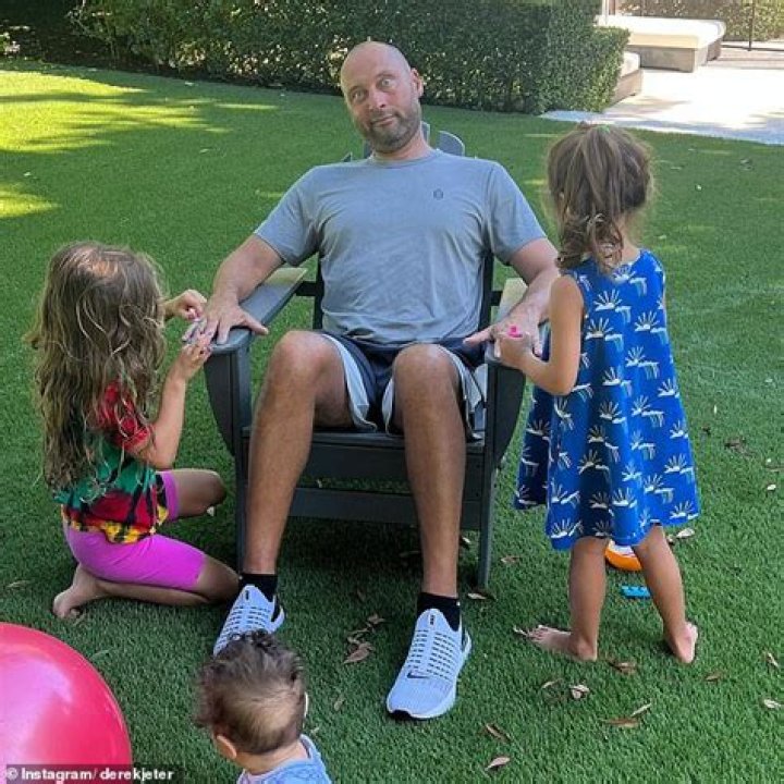 
Derek Jeter family: Wife Hannah, children Bella Raine, Story Grey, River Rose and Kaius Green 