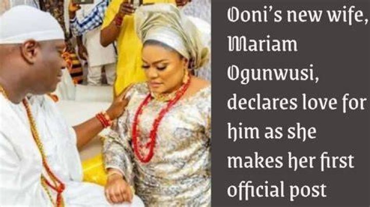 
Ooni’s New Wife, Mariam Ogunwusi, Declares Love For Him As She Makes Her First Official Post 
